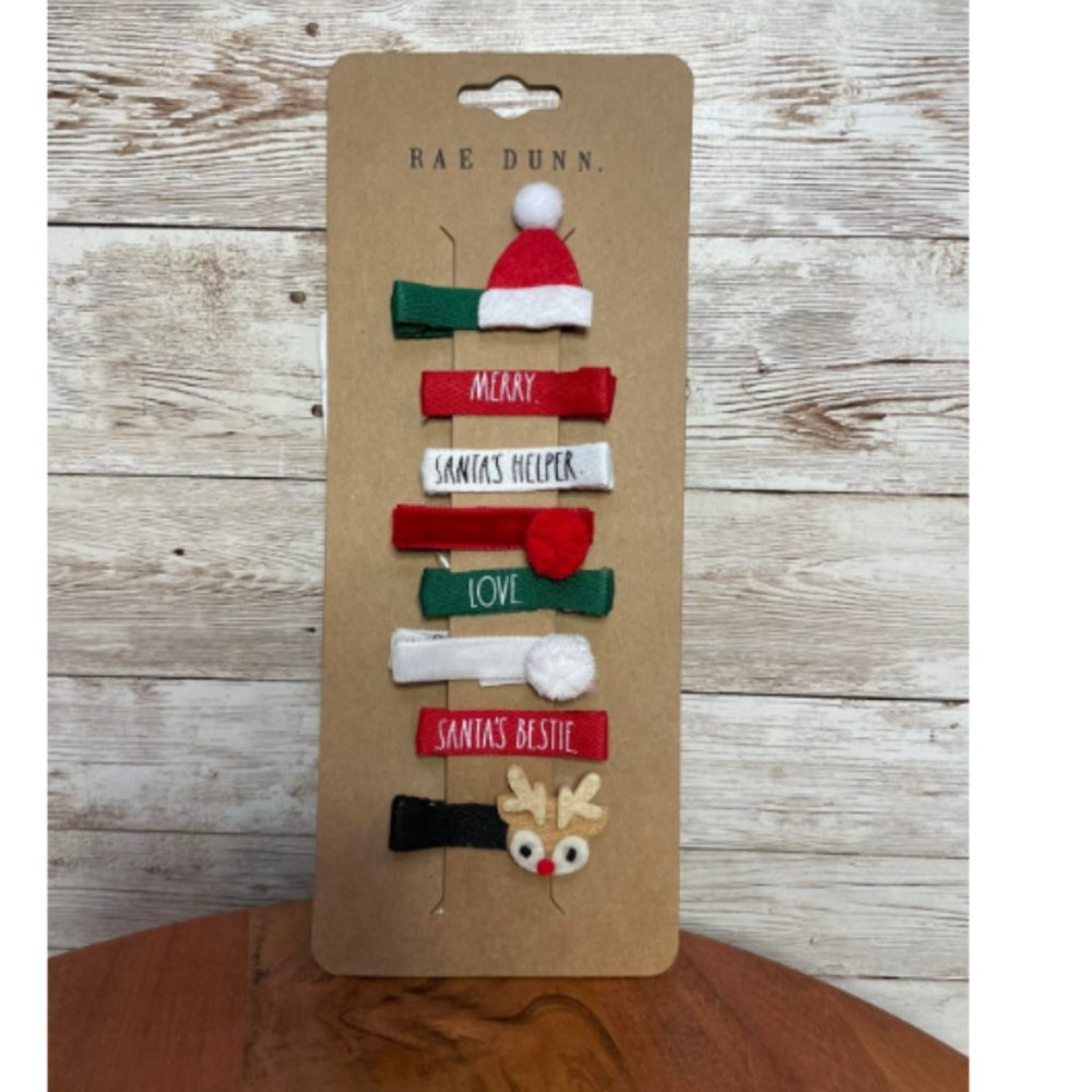 Rae Dunn Christmas Hair Ties Bows Clips HTF VHTF